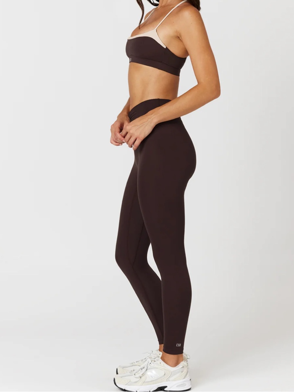 NWOT CROP SHOP BOUTIQUE Form Gather Waist Leggings - Espresso - Size small - Picture 3 of 8